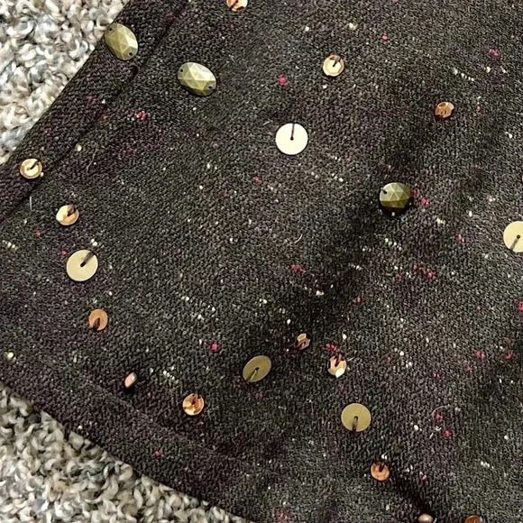 COLD WATER CREEK SKIRT BROWN WOOL TWEED ALINE MID LENGTH PLEATED SIZE 4 - Picture 3 of 13